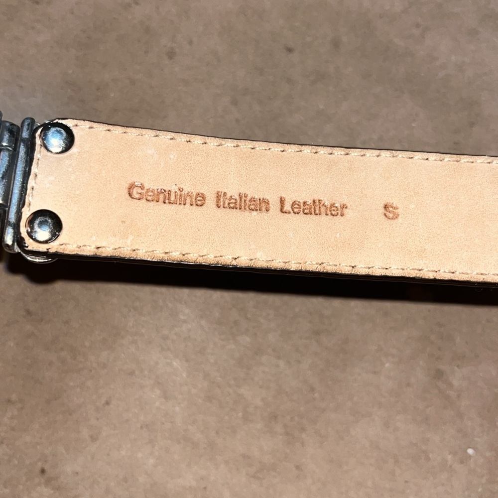 Barse • Mobile Black/Brown Croc Genuine Italian Leather Belt • Size Small - Picture 10 of 11
